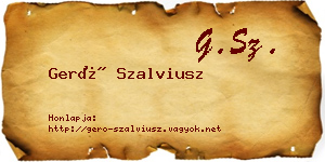 Gerő Szalviusz névjegykártya